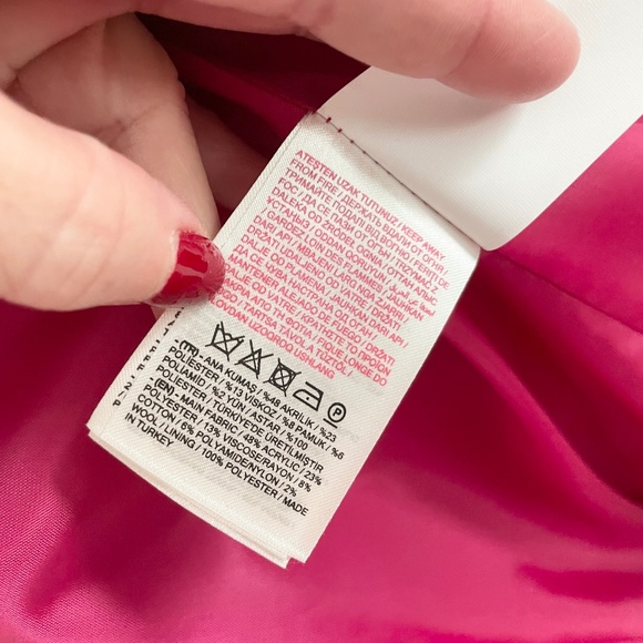 LC Waikiki Vision Blazer Tweed Jacket Chanel vibe Double breasted Pink Sz S - Picture 9 of 16